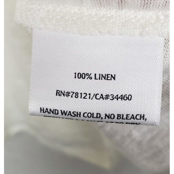 Eileen Fisher Tank Top PM Ivory White Slubbed Sequined Neck 100% Linen Vacation - Picture 5 of 5